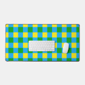 Bleu Vert Jaune Chèque Plaid Design Motif (Clavier et souris)