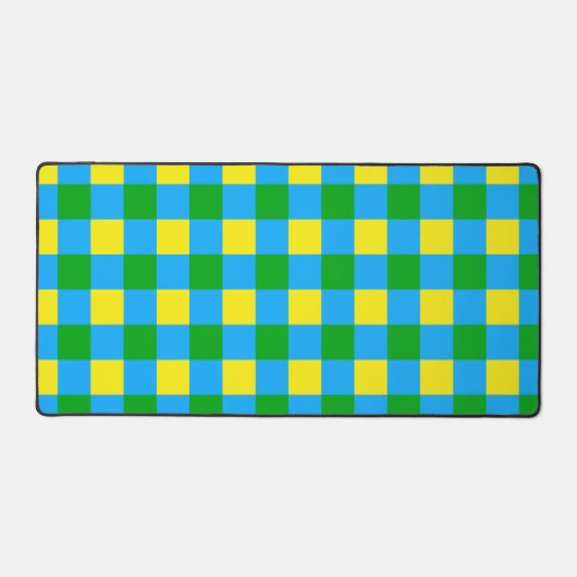Bleu Vert Jaune Chèque Plaid Design Motif (Recto)