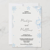 Bleu Vert Neige Mariage Invitations (Devant)