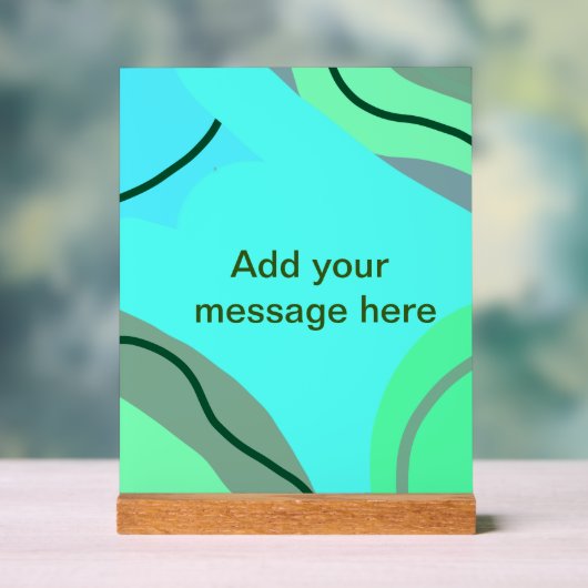 Bleu vert noir pastel abstrait ajouter nom texte d (Neutre)