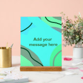 Bleu vert noir pastel abstrait ajouter nom texte d (Mariage)