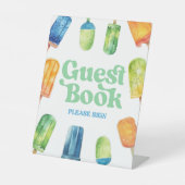 Bleu Vert Orange Popsicle Invité Livre panneau (Recto)