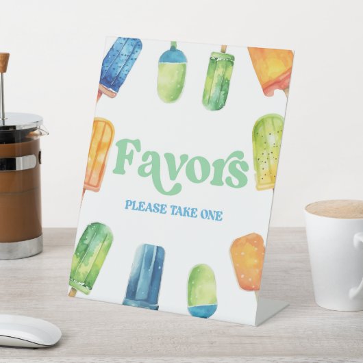 Bleu Vert orange Popsicle Party Faveurs Panneau de (In SItu)