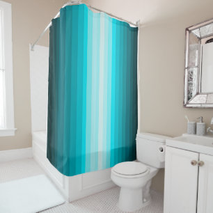 Bleu Vert Rayures Douche Rideau