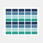 Bleu Vert Rectangle Vêtements Étiquettes de l'enfa (Feuille)