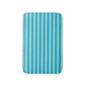 Bleu Vert, Tapis de Bain à Rayures Sarcelle (Devant (Vertical))