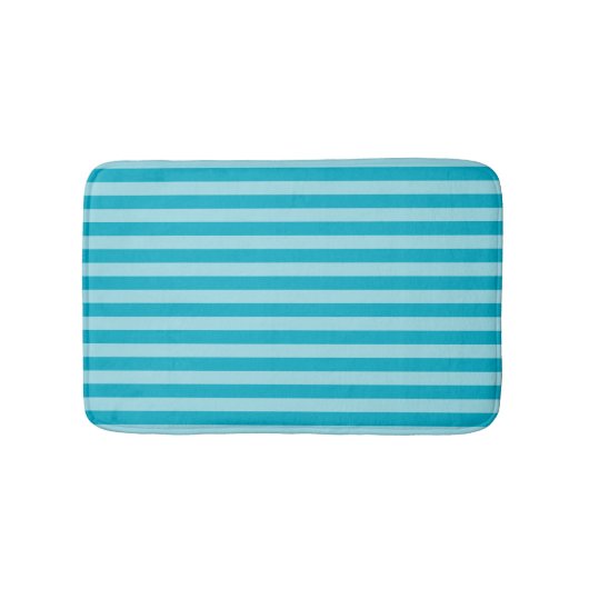 Bleu Vert, Tapis de Bain à Rayures Sarcelle (Devant)