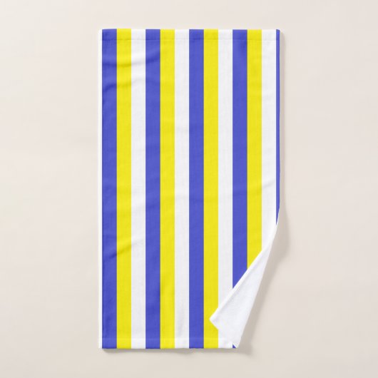 Bleu vertical, jaune et blanc (Serviette à main)
