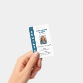 Bleu Vertical Stripe Homeschool Educator ID Badge (À main)