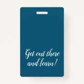 Bleu Vertical Stripe Homeschool Educator ID Badge (Dos)