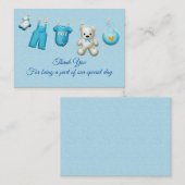 Bleu Vêtements bébé Merci Cartes (Devant / Derrière)