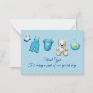 Bleu Vêtements bébé Merci Cartes