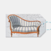 Bleu victorien Bande Chaise Lounge Étiquettes cade (Devant (Horizontal))