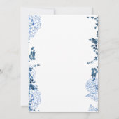 Bleu Vintage Mariage Invitation | Simple et élégan (Dos)