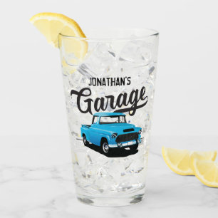 Bleu Vintage Nom du camion Tumbler en verre person