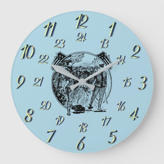 Bleu Vintage temps militaire grande horloge (Recto)