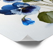 Bleu Violas Fleur Art Imprimer Poster (Coin)