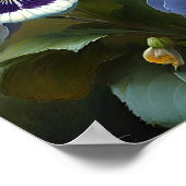 Bleu Violas Fleur Art Imprimer Poster (Coin)