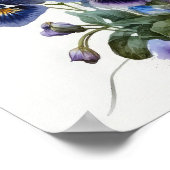 Bleu Violas Fleur Art Imprimer Poster (Coin)