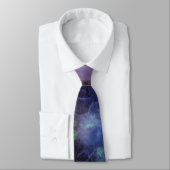 Bleu, violet, Bleu Orbes Textes Cravate de look (Attaché)
