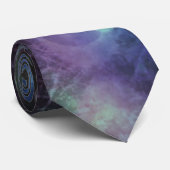 Bleu, violet, Bleu Orbes Textes Cravate de look (Roulé)