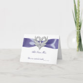 Bleu violet cygnes d'argent Table Place Card (Devant)