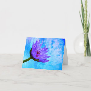 Bleu Violet Eau Lily Blank Note Cartes de voeux