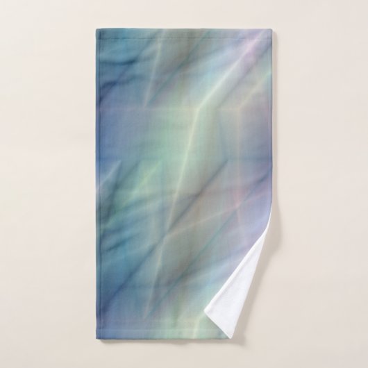 bleu violet et vert abstrait (Serviette à main)