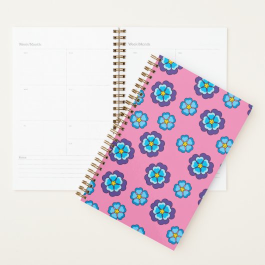 Bleu Violet rose motif floral (Devant avec enveloppe)