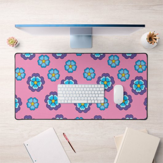 Bleu Violet rose motif floral (Bureau 1)