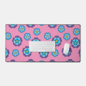 Bleu Violet rose motif floral (Clavier et souris)