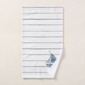 Bleu voilier Nautique Robinet Serviette de bain en (Serviette à main)