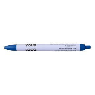 Bleu Votre stylo promotionnel avec logo et texte d'entr