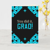 Bleu Vous L'Avez Fait Carte De Graduation (Fleur jaune)