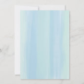 Bleu Watercolor Stripes Baby shower Invitation (Dos)
