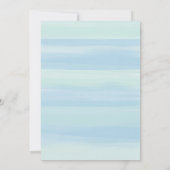 Bleu Watercolor Stripes Baby shower Invitation (Dos)