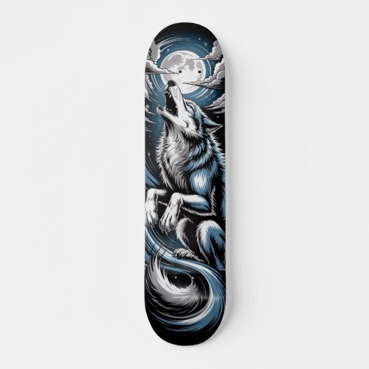 Bleu Wolf Skateboard design (Devant)