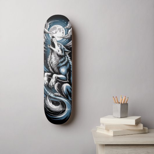 Bleu Wolf Skateboard ontwerp (Muurkunst)