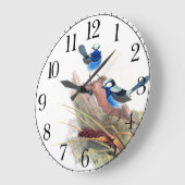 Bleu Wren Oiseaux Faune Animaux Horloge murale (Angle)