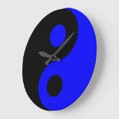 Bleu Yin Yang Horloge murale (Angle)