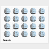 Bleu Zèbre bébé garçon Stickers douche (Feuille)