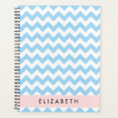 Bleu Zigzag, Bleu Chevron, Vague Motif, Votre Nom (Devant)