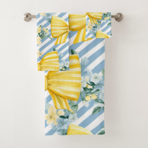 BLEUE & BLANCHE STRIPES JAUNES & BLANCS