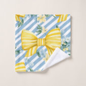BLEUE & BLANCHE STRIPES JAUNES & BLANCS (Gant de toilette)