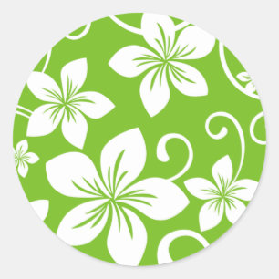 BLEUE HAWAII (LIME) STICKER ROND CLASSIQUE