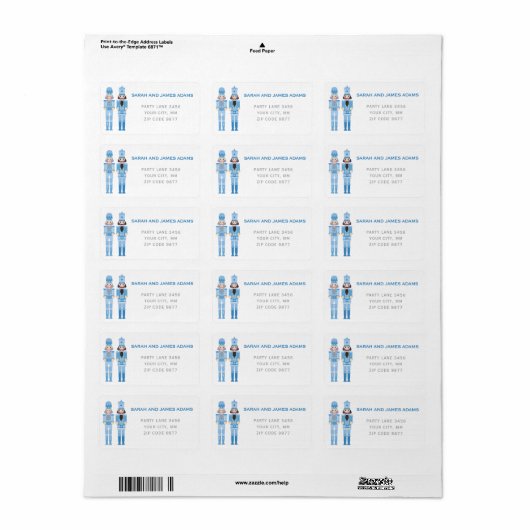 BLEUE NOËL NUTCRACKER ADRESSE STICKER (Feuille entière)