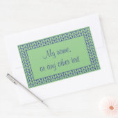BLEUE VERT KNIT Rectangle Stickers Matte + Texte I (Enveloppe)