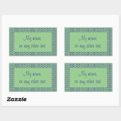 BLEUE VERT KNIT Rectangle Stickers Matte + Texte I (Feuille)
