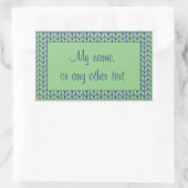 BLEUE VERT KNIT Rectangle Stickers Matte + Texte I (Sac)