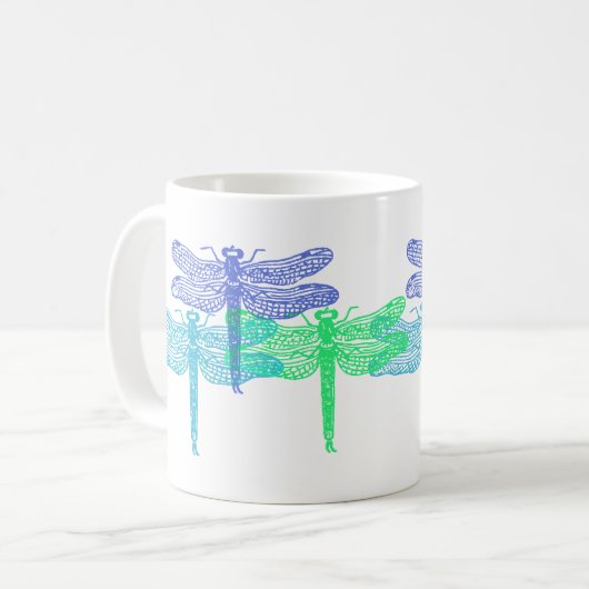 Bleues dragonfly Mug (Devant gauche)